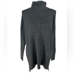CABLE & GAUGE / Charcoal Gray Turtleneck Sweater / Medium / Office Preppy Goth
